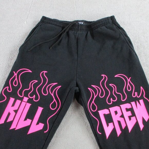 Kill Crew Heavyweight Lux Sweatpants Adult Small Black Pink Fleece Lounge Unisex - Picture 5 of 14